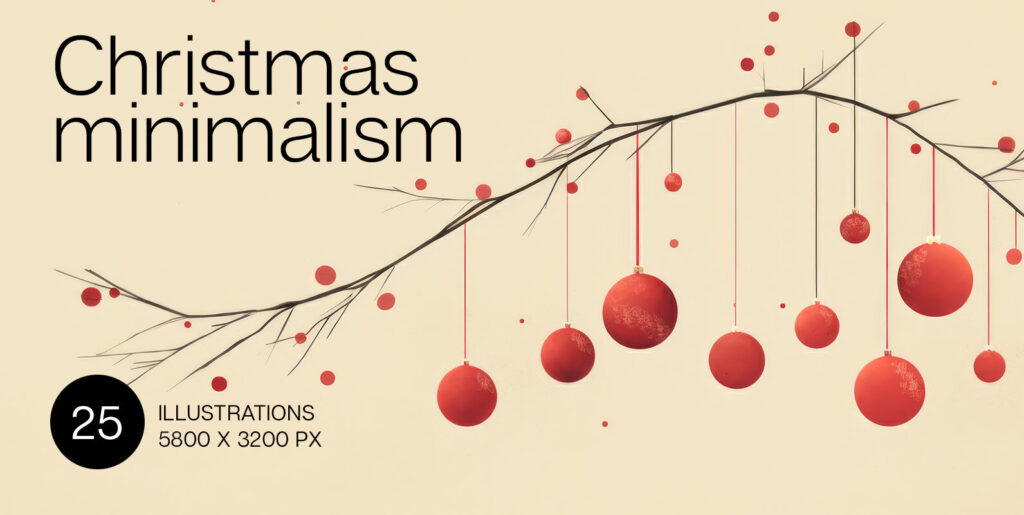 Christmas Minimalism: A Symphony of Understated Holiday Elegance in Graphic Design - Image 1