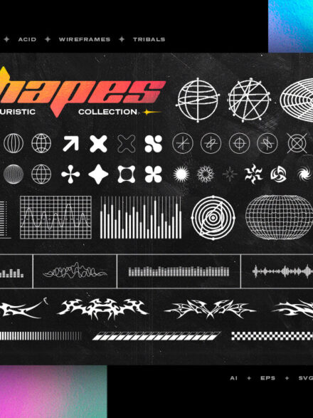 Exploring the Aesthetic Spectrum with Retro Futuristic Shapes Collection Graphics - Image 12