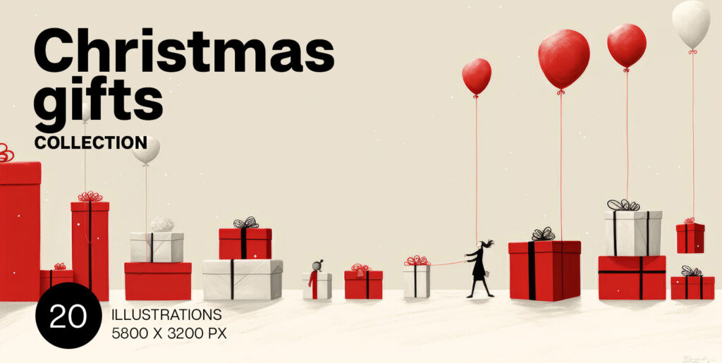 Unveiling the Enchanting Minimalist Artistry of Christmas Gifts Graphics - Image 2