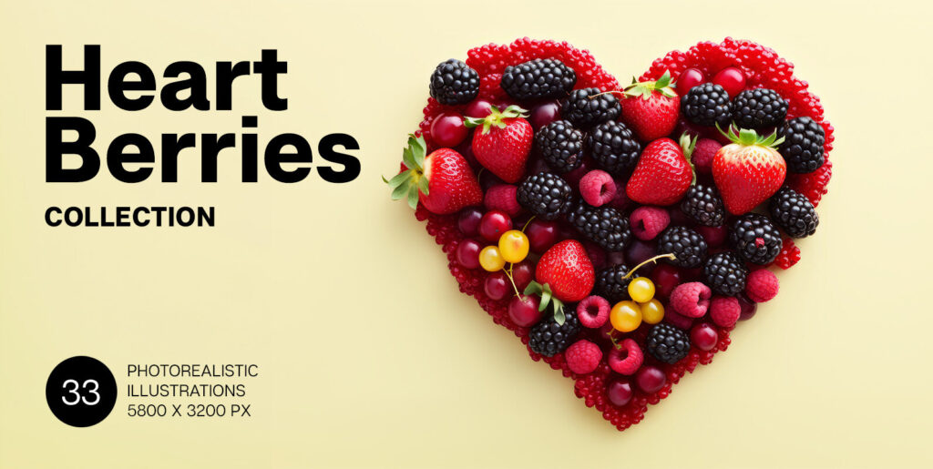 Immaculate Synthesis of Natures Marvel and Artistic Mastery in Heart Berries - Image 1