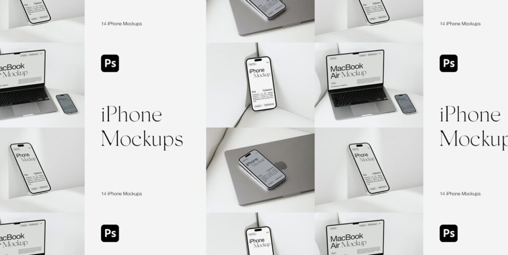 Mastering Digital Aesthetics: A Venture into iPhone 14 Pro Silver Mockups - Image 1