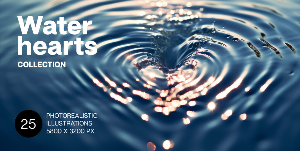 Unraveling the Symphony of Love: The Water Hearts Design Collection - Image 1