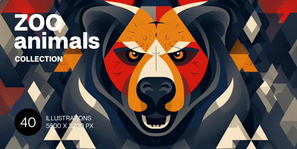Unveiling Serenity: The Majesty of Wildlife in Design with ZOO Animals Graphics - Image 1