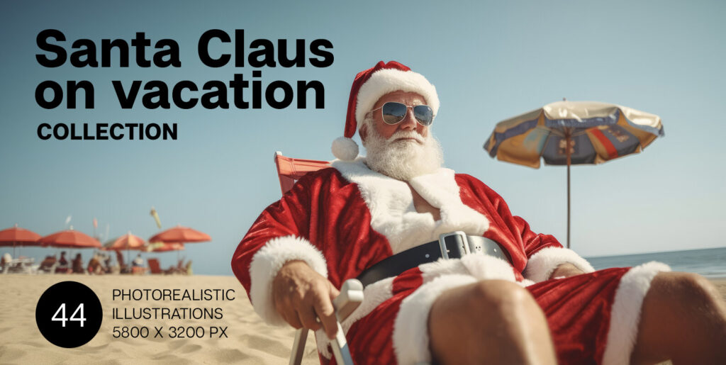 Discover Santa Claus on Vacation: A Whimsical Tropical Twist for Festive Design! - Image 2