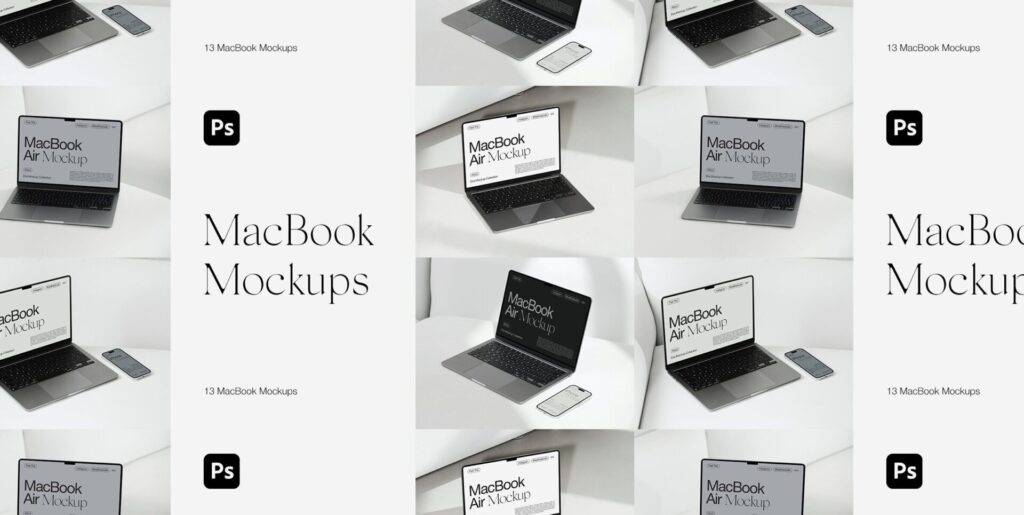Mastering Digital Creativity: Exploring the MacBook Air M2 iPhone iPad Mockups Graphics - Image 1