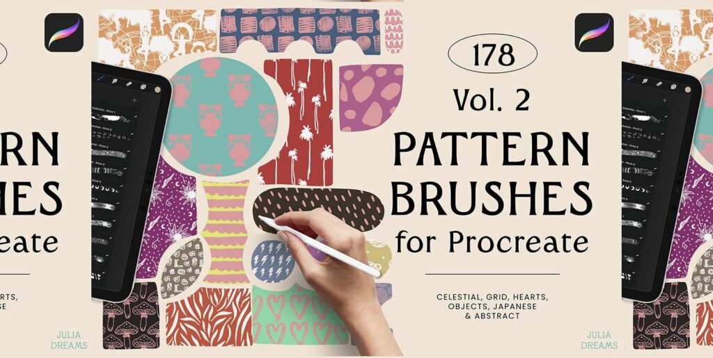 Mastering Digital Creativity: A Deep Dive into Pattern Brushes for Procreate Vol 2 - Image 2