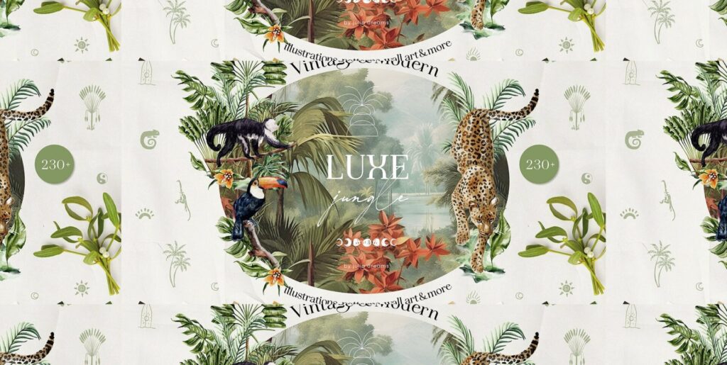 Decoding the Intricate Elegance: Jungle Luxe Watercolor Tropical Collection - Image 2