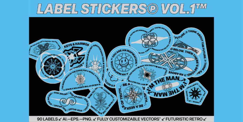 Revolutionizing Digital Design: The Label Stickers Vol.1 Graphics Odyssey - Image 1