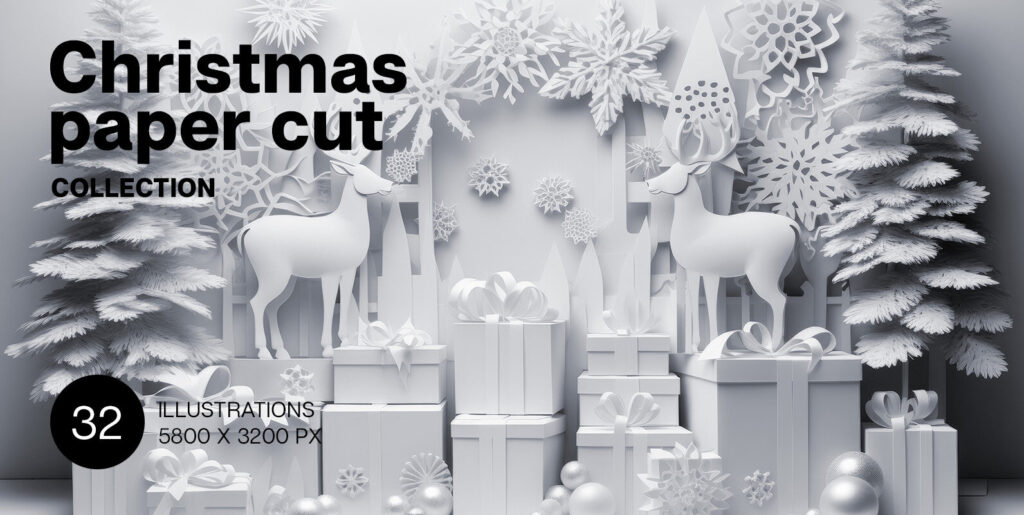 Embracing Yuletide Charm: The Magic of Christmas Paper Cut Graphics in Digital Design - Image 1