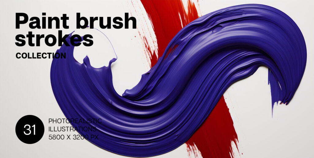 Artistic Fusion: Paint Brush Strokes Graphics Enriching Digital Design - Image 2