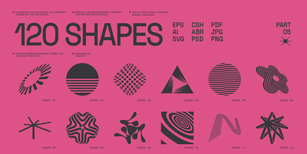 Mastering Visual Narratives with 120 Abstract Geometric Shapes: Revitalizing Design Aesthetics - Image 2