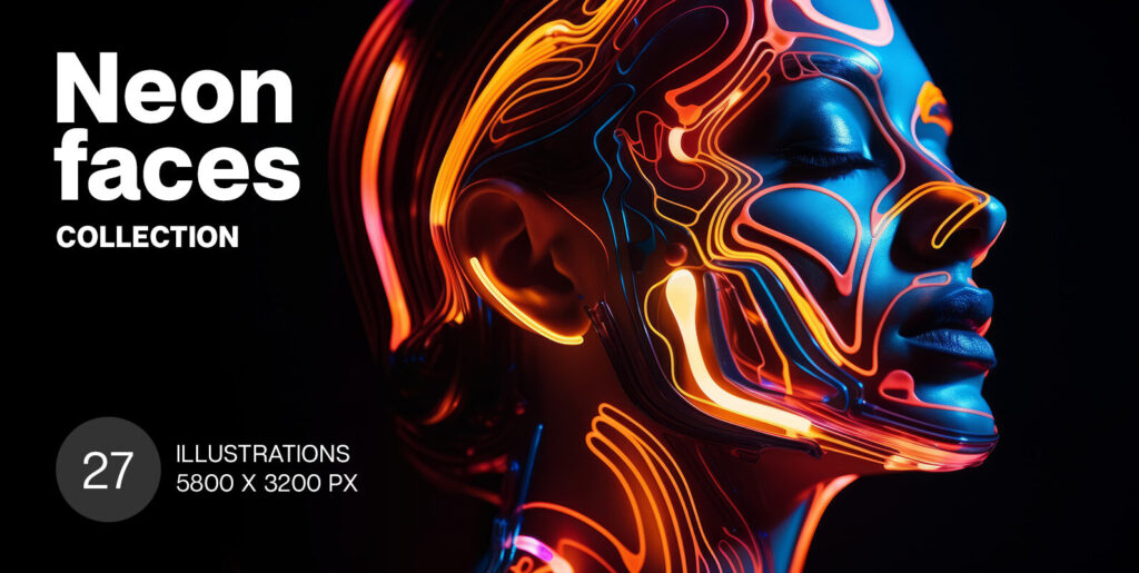 Neon Faces: Breathing New Life into Modern Graphic Design - Image 1