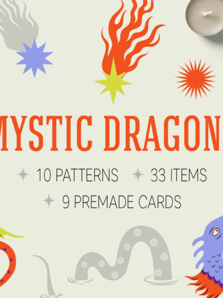 Mystical Mastery: The Cosmic Allure of Mystic Dragons Graphics Collection - Image 1