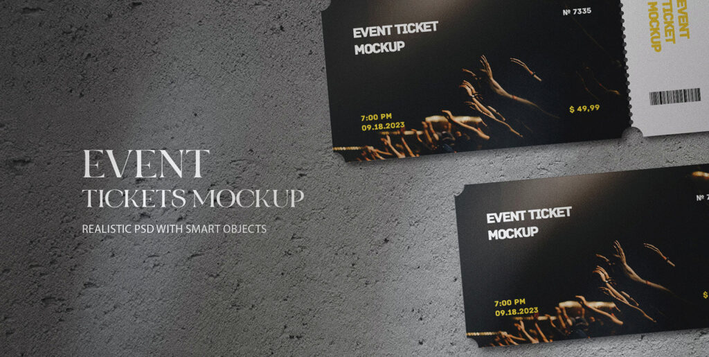 Imaginarium of Melodies: Journeying into the World of Event Tickets Mockup Scene - Image 2