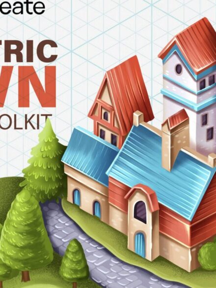Crafting Visually Captivating Landscapes with the Isometric Town Procreate and Photoshop Creator - Image 2