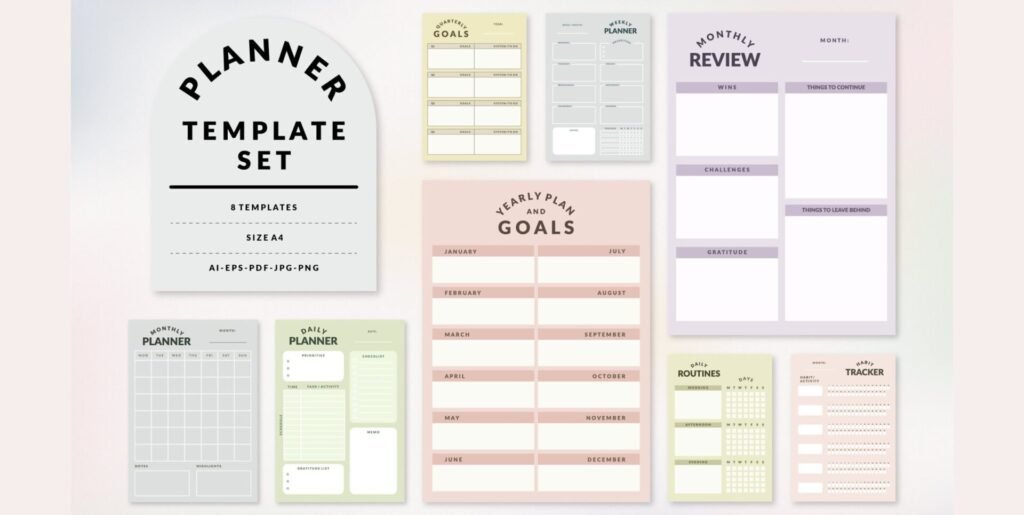 Mastering Productivity with Artistic Flair: The Colorful Planner Templates Revolution - Image 1