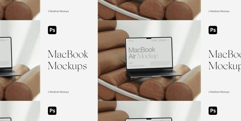 Sophisticated Design Meets Innovation: Discover the MacBook Air M2 Mockups - Image 2