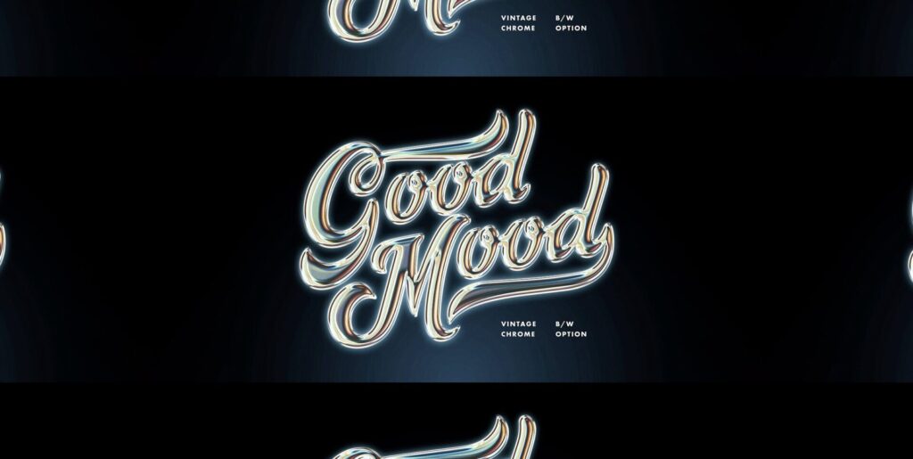 Glistening Nostalgia: The Vintage Gleam Chrome Text Effect – Your Retro-Inspired Design Revolution - Image 1