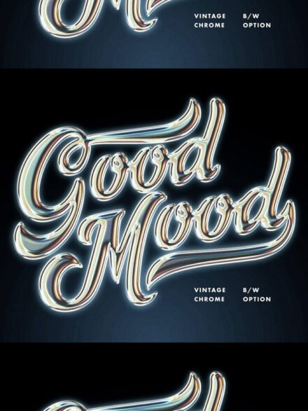 Glistening Nostalgia: The Vintage Gleam Chrome Text Effect – Your Retro-Inspired Design Revolution - Image 4