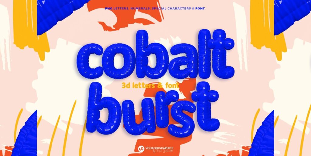 Exploring the Majestic Realm of Cobal Burst 3D Letters & Font - Image 1