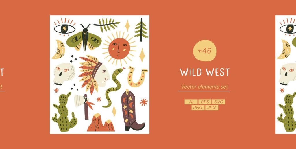Mastering Transcendence in Design: The Wild West Vector Sets Miraculous Journey - Image 1