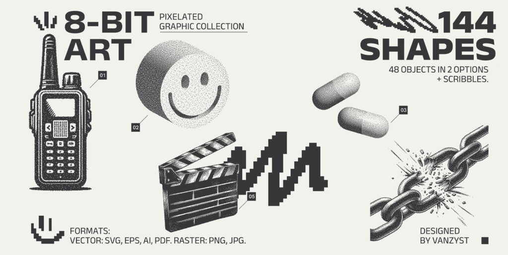 Reviving Retro: The Undeniable Allure of the 8-Bit Art Pixelated Graphic Pack - Image 2