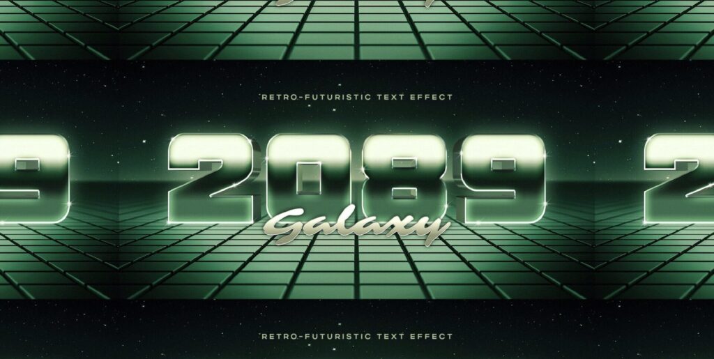 Galactic Elegance: Revitalizing Design Narratives with Retrowave Galaxy Text Effect Graphics - Image 2