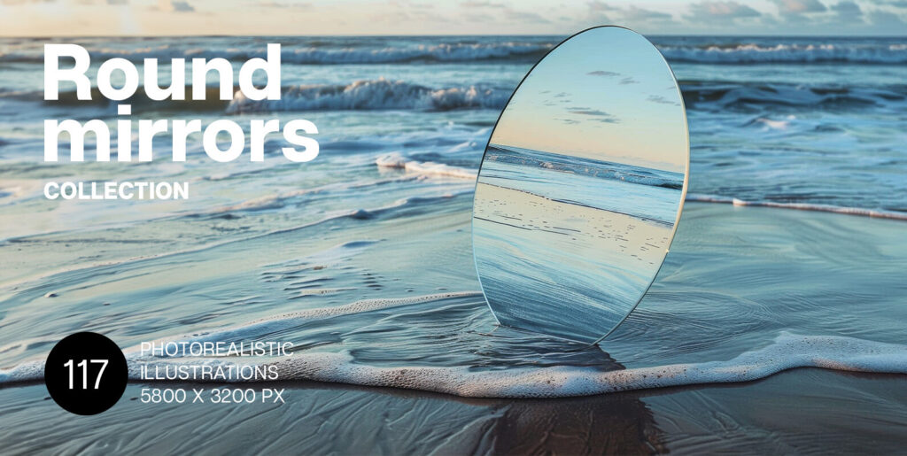Reflective Visions: Round Mirrors Graphics Redefining Digital Aesthetics - Image 2
