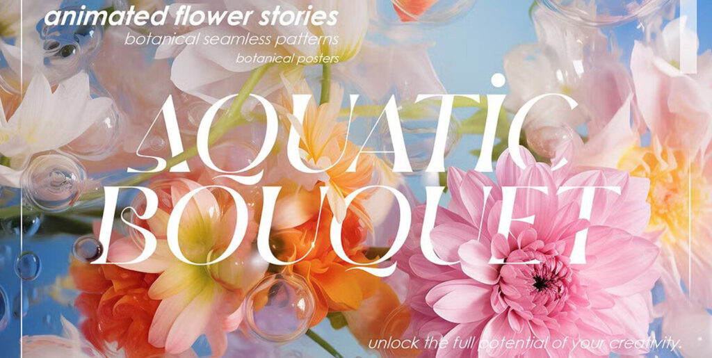 Sailing the Digital Seas: The Aquatic Bouquet Animated Botany Graphics Journey - Image 2