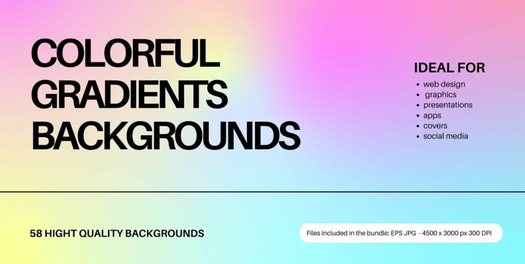 Abstract Holographic and Colorful Gradient Backgrounds Graphics - Image 1