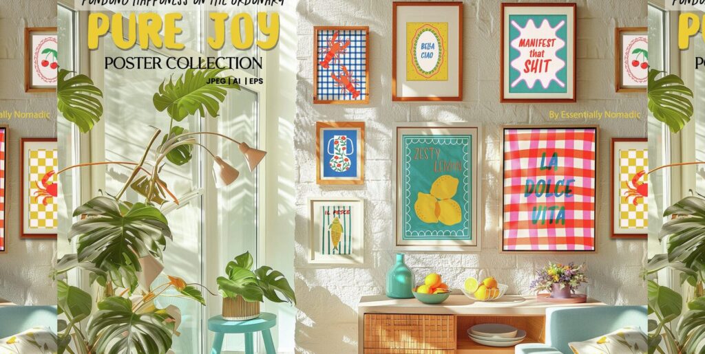 Dolce Vita Joyful Poster and Clipart Collection Graphics - Image 2