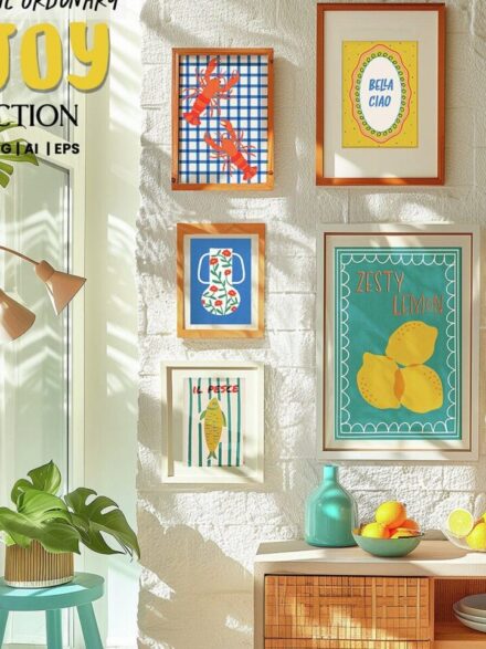 Dolce Vita Joyful Poster and Clipart Collection Graphics - Image 1