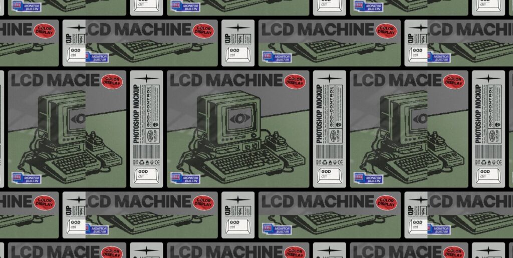 LCD Machine Photoshop Mockup Graphics - Image 1