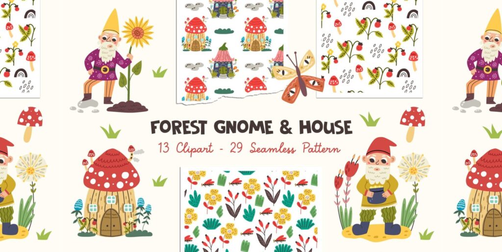 Forest Gnome & House Graphics - Image 1