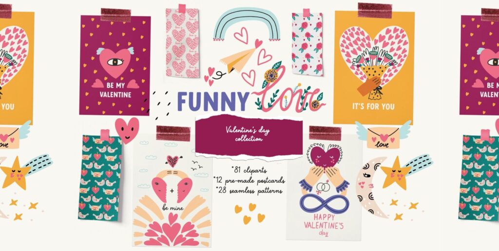 Funny Love Valentine’s Day Pack Graphics - Image 1