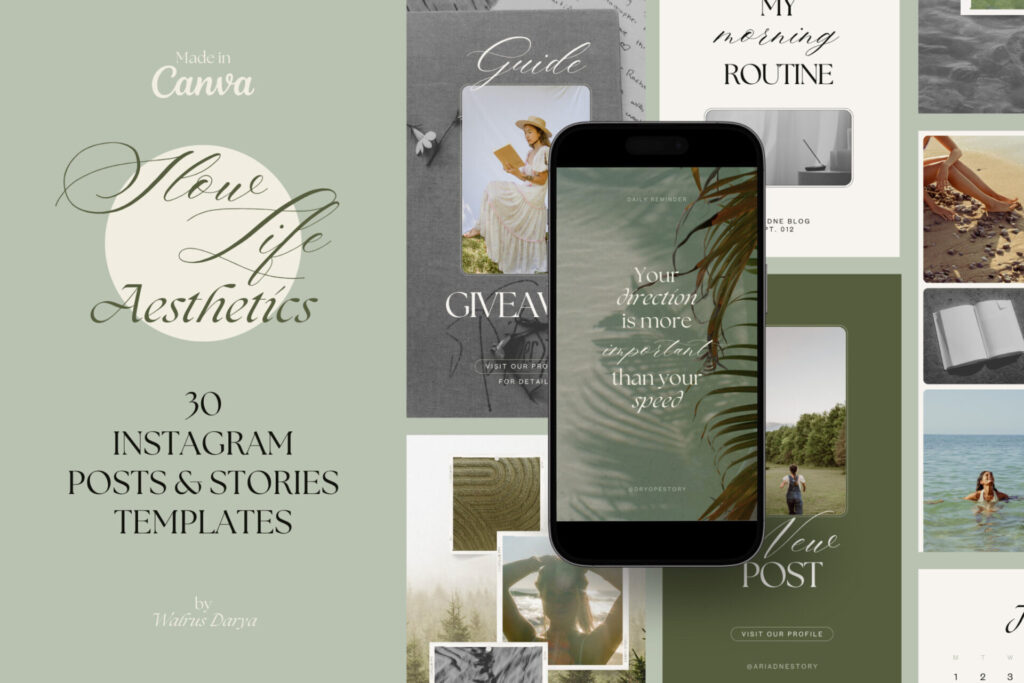 Slow Life Social Media Templates Graphics - Image 1