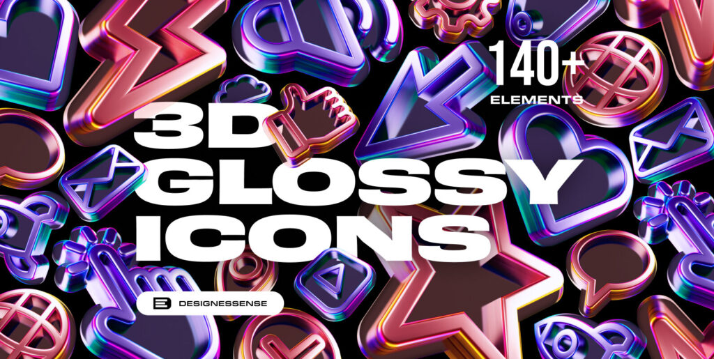 3D Glossy Icons Graphics - Image 1
