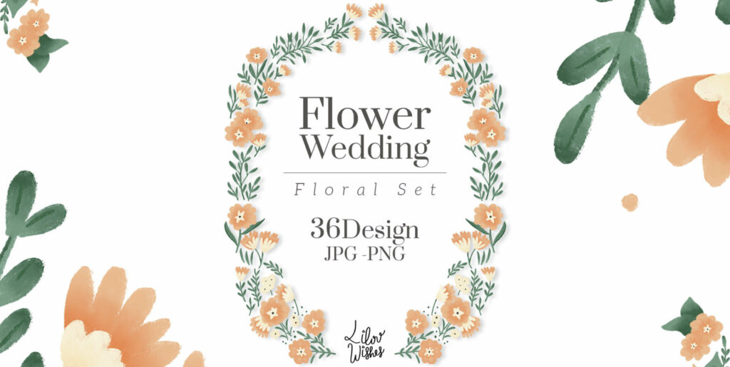 Flower Wedding Floral Set Graphics - Image 1