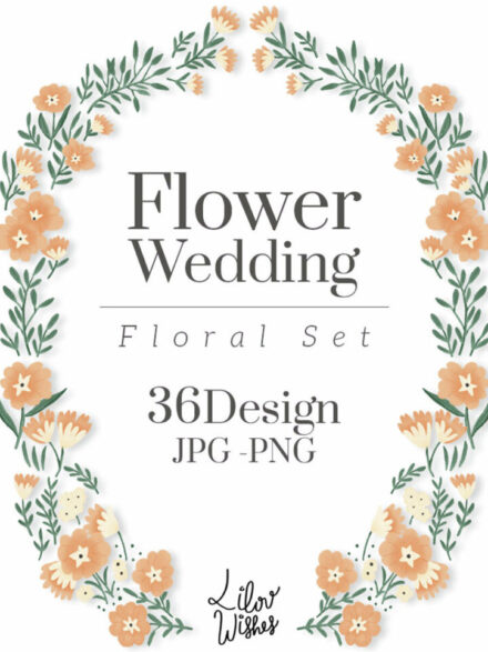 Flower Wedding Floral Set Graphics - Image 1