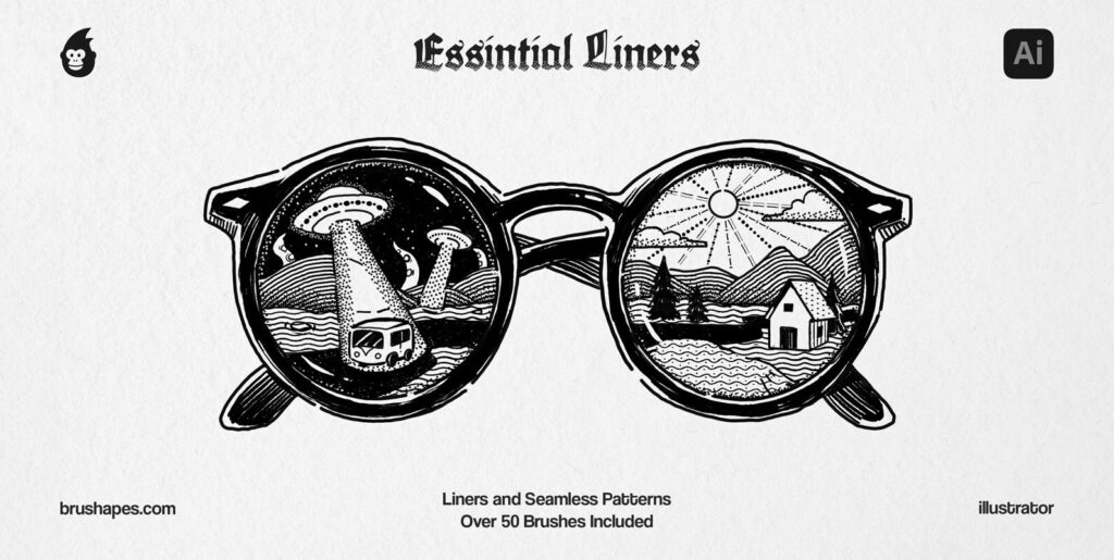 Illustrator Essential Liner Brushes Extra - Image 2