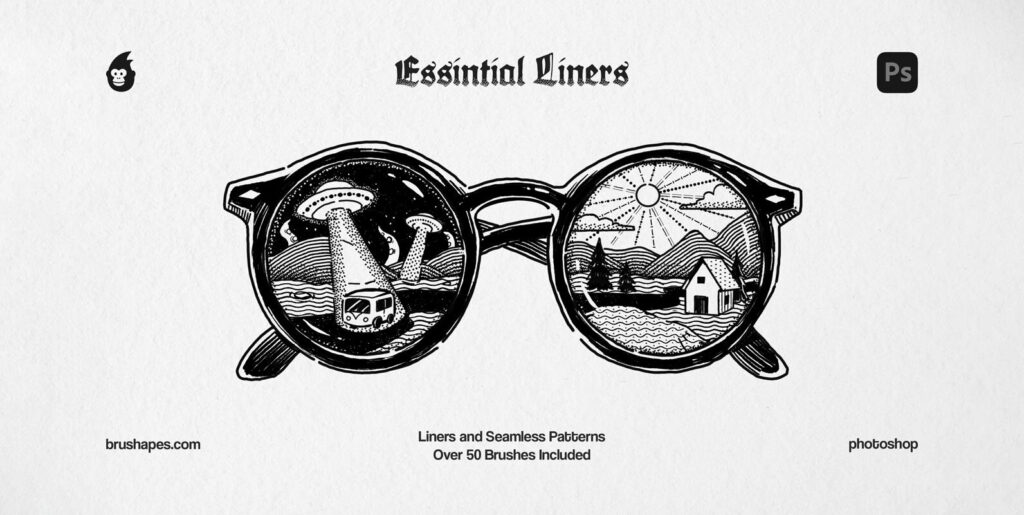 Photoshop Essential Liner Brushes Extra - Image 2