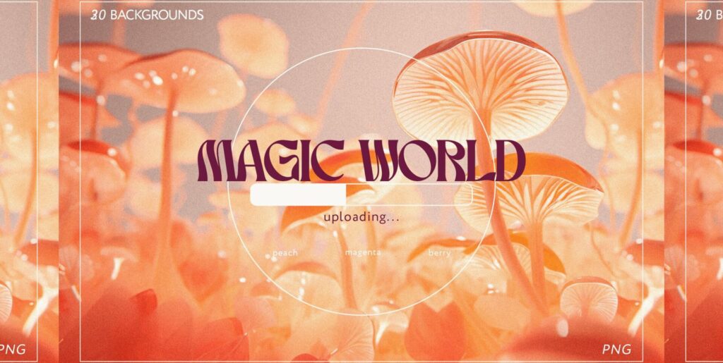 Magic World Mushroom Backgrounds Graphics - Image 2