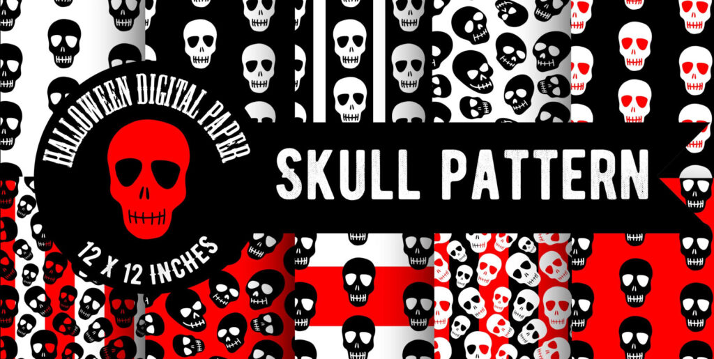 Skulls Seamless Patterns Graphics - Image 2