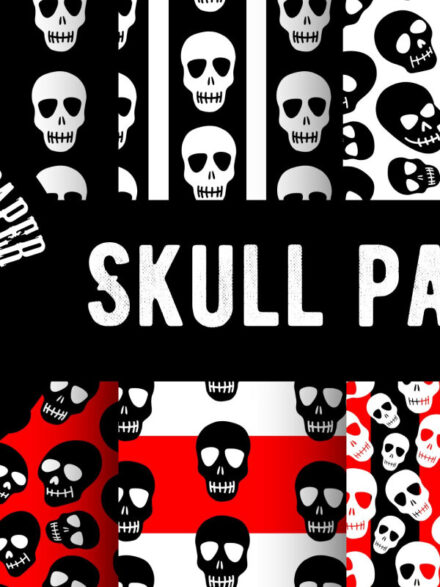 Skulls Seamless Patterns Graphics - Image 1