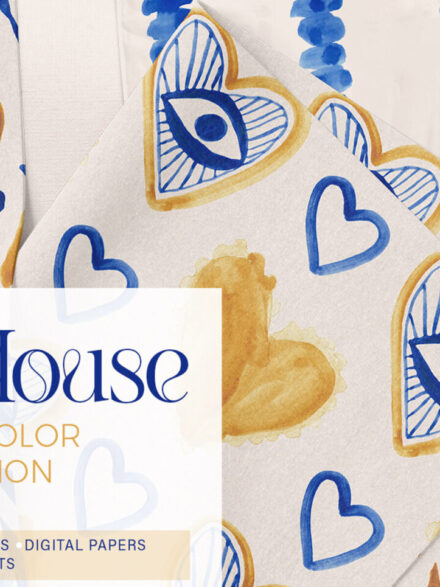 Beach House Watercolor Patterns Graphics - Image 6
