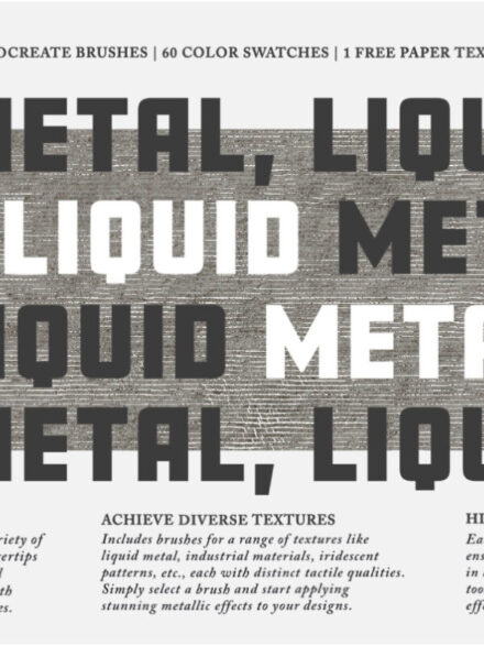 Liquid Metal and Iridescent Procreate Brushes Extra - Image 4