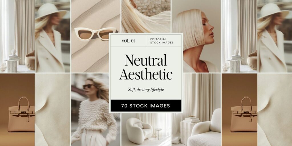 Neutral Beige Editorial  Stock Images Graphics - Image 1