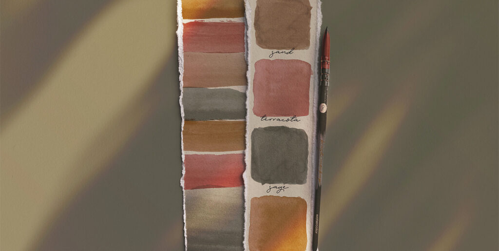 Two Strip Deckled Edge Paper with Watercolor Brush Graphics - Image 2