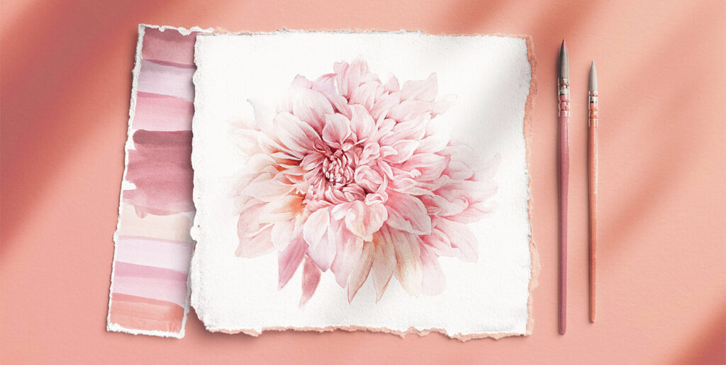 Handmade Paper Mockup with Brushes Graphics - Image 1