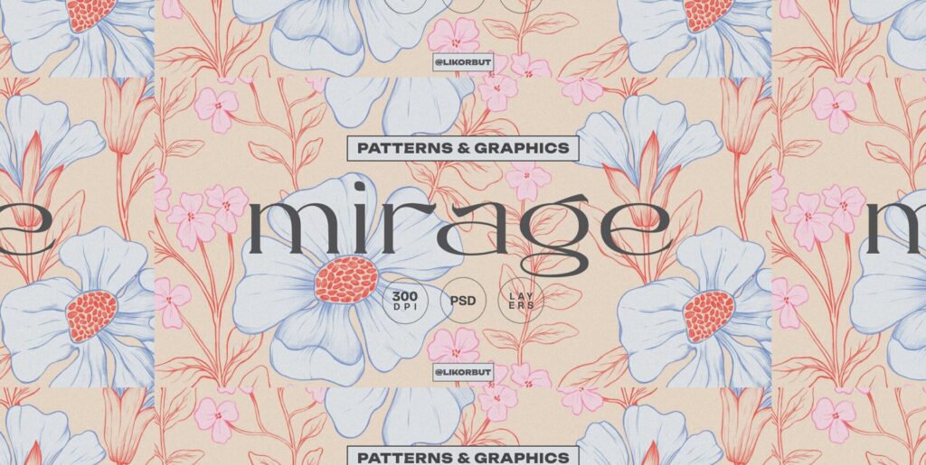 Mirage Floral Sketch Pattern and Graphics Graphics - Image 1